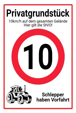 Schlepper haben Vorfahrt Parken-Verkehr Schild spannend kreativ informativ auffallend schilder selbst gestalten