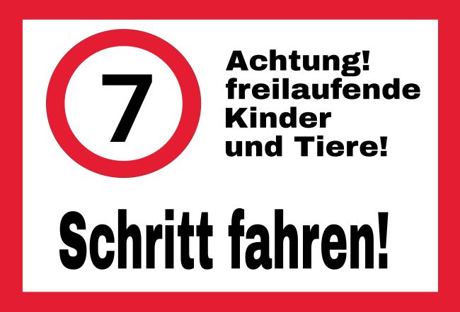 Schritt fahren!! Parken-Verkehr Schild informativ auffallend schilder selbst gestalten