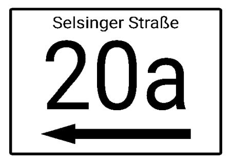 Selsinger Straße 20a Strassen-Hausnummern Schild smart schilder selbst gestalten