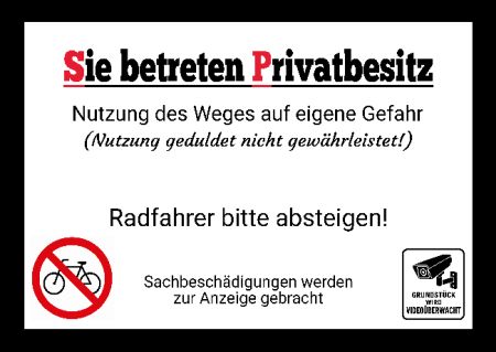 Sie betreten Privatbesitz Warnung-Zutrittverboten Schild smart kreativ schilder selbst gestalten