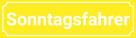 Sonntagsfahrer Strassen-Hausnummern Schild smart kreativ spritzig informativ schilder selbst gestalten