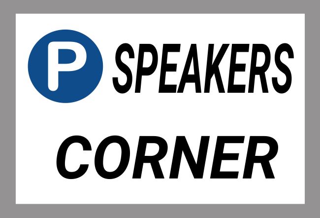 Speakers Corner Parken-Verkehr Schild smart informativ auffallend schilder selbst gestalten
