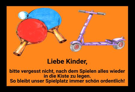 Spielplatz Ordnung Hinweis Schild bunt kreativ informativ auffallend schilder selbst gestalten