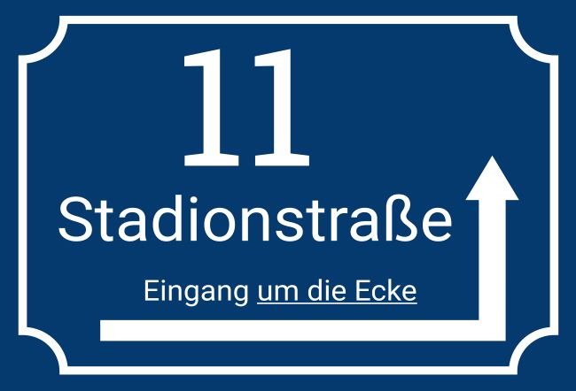Stadionstraße 11 Strassen-Hausnummern Schild smart kreativ schilder selbst gestalten