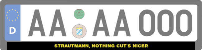 STRAURMANN Kennzeichenhalter Schild informativ auffallend schilder selbst gestalten