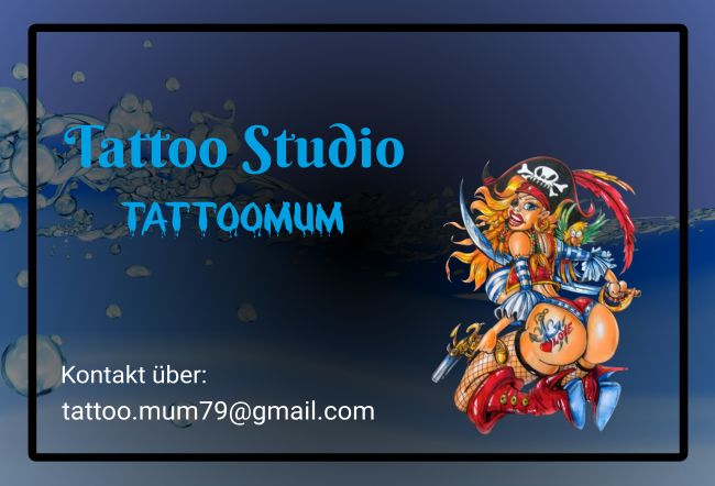 Tattoo Studio Tattoomum Firma Schild kreativ spritzig auffallend schilder selbst gestalten