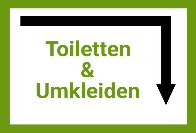 Toiletten & Umkleiden Wegweiser Schild smart kreativ spritzig schilder selbst gestalten
