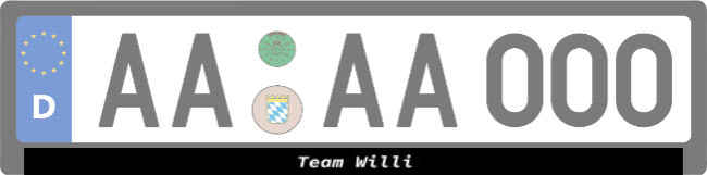Tom Willi Kennzeichenhalter Schild smart kreativ schilder selbst gestalten