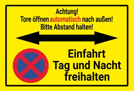 Tore öffnen automatisch Parken-Verkehr Schild kreativ informativ auffallend schilder selbst gestalten