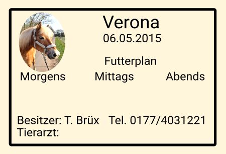 Verona Pferde Schild spannend kreativ auffallend schilder selbst gestalten