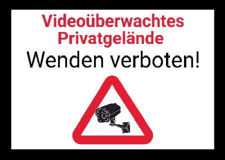 Videoüberwachtes Privatgelände Hinweis Schild bunt kreativ schilder selbst gestalten