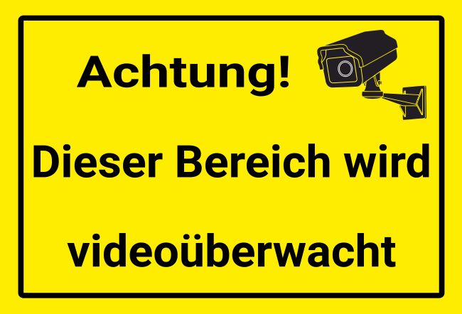 Videoüberwachung Hinweis Schild informativ auffallend schilder selbst gestalten
