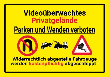 Viedeoüberwachtes Privatgelände Warnung-Zutrittverboten Schild kreativ informativ auffallend nachdrücklich schilder selbst gestalten