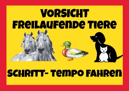 Vorsicht Freilaufende Tiere Tiere Schild smart kreativ schilder selbst gestalten