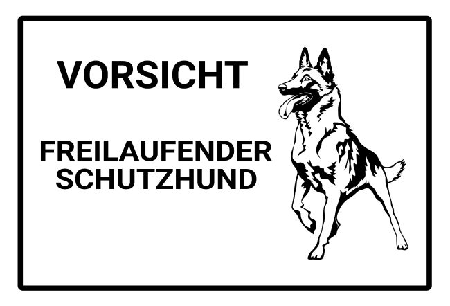 Vorsicht Hund Warnung-Zutrittverboten Schild informativ auffallend nachdrücklich schilder selbst gestalten