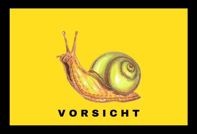 Vorsicht Schnecke Hinweis Schild informativ auffallend schilder selbst gestalten