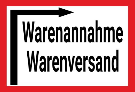 Warenannahme Wegweiser Schild informativ auffallend schilder selbst gestalten