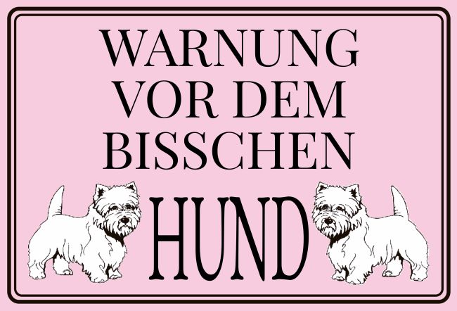 Warnung vor dem bisschen Hund Hunde Schild smart bunt kreativ schilder selbst gestalten