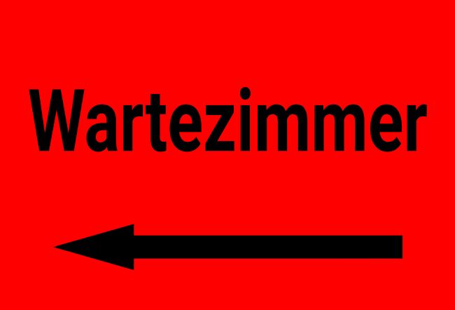 Wartezimmer Wegweiser Schild informativ auffallend schilder selbst gestalten