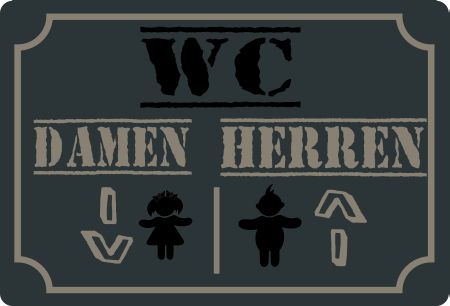 WC Damen und Herren Hinweis Schild kreativ informativ auffallend schilder selbst gestalten