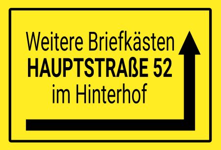 Weitere Briefkästen im Hinterhof Wegweiser Schild smart spritzig informativ schilder selbst gestalten