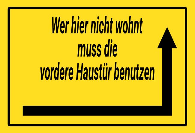 Wer hier nicht wohnt Wegweiser Schild informativ auffallend nachdrücklich schilder selbst gestalten