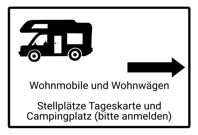 Wohnmobile Wegweiser Schild smart informativ auffallend schilder selbst gestalten