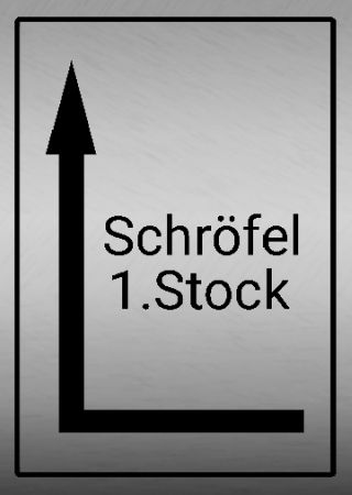 Wohnung 1. Stock links rum Wegweiser Schild kreativ informativ auffallend schilder selbst gestalten