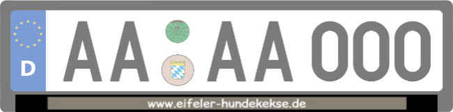 www.eifeler-hundekekse.de Kennzeichenhalter Schild smart kreativ spritzig schilder selbst gestalten