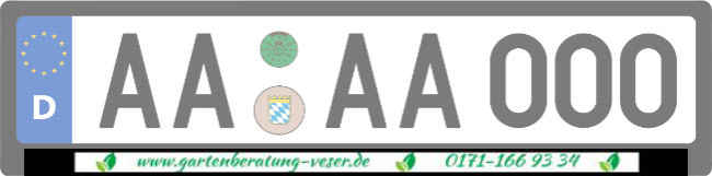 www.gartenberatung-verser.de Kennzeichenhalter Schild kreativ informativ auffallend schilder selbst gestalten