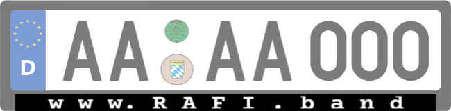 www.rafi.band Kennzeichenhalter Schild kreativ informativ auffallend schilder selbst gestalten