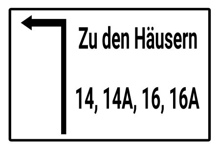 Zu den Häusern Wegweiser Schild informativ auffallend schilder selbst gestalten