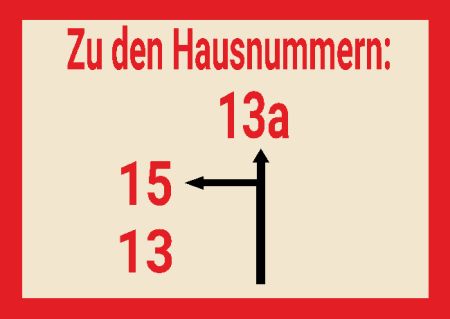 Zu den Hausnummern: Strassen-Hausnummern Schild smart kreativ schilder selbst gestalten