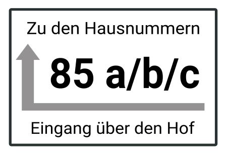 Zu den Hausnummern Strassen-Hausnummern Schild smart kreativ spritzig informativ auffallend schilder selbst gestalten