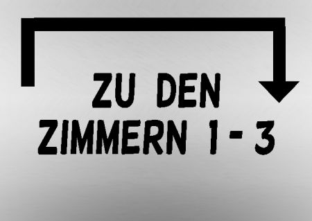 Zu den Zimmern 1-3 Wegweiser Schild smart schilder selbst gestalten