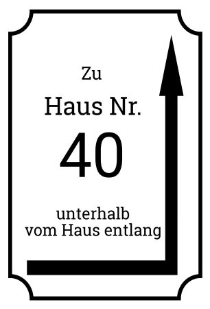Zu Haus Nr. 40 Wegweiser Schild informativ auffallend schilder selbst gestalten
