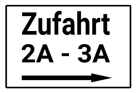 Zufahrt rechts Wegweiser Schild informativ auffallend schilder selbst gestalten