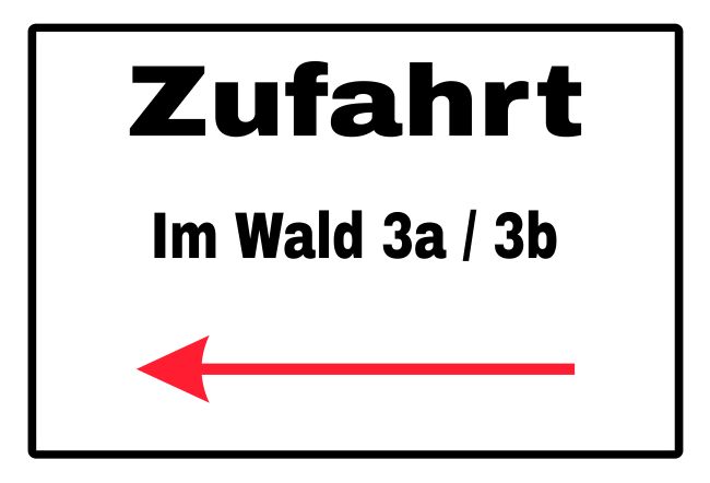 Zufahrt Wegweiser Schild informativ auffallend schilder selbst gestalten