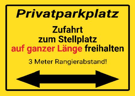 Zufahrt zum Stellplatz freihalten Parken-Verkehr Schild kreativ informativ auffallend schilder selbst gestalten