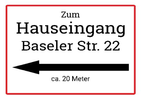 Zum Hauseingang ... Wegweiser Schild smart schilder selbst gestalten