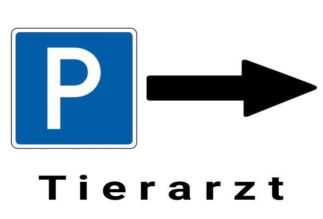 Zum Tierarzt Wegweiser Schild informativ auffallend schilder selbst gestalten