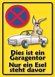 Esel Parken verboten Schild