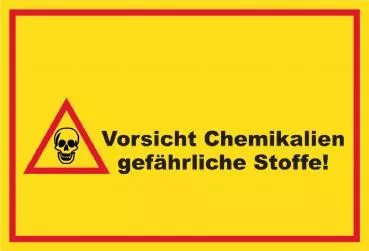 SCHILDER HIMMEL Vorsicht Chemikalien 2 Schild 