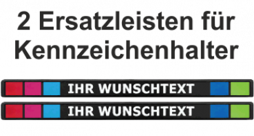 2 Kennzeichenleisten mit Wunschtext / Bild