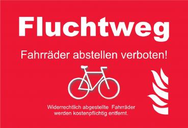 5339 Fluchtweg Fahrräder abstellen verboten Schild Schild