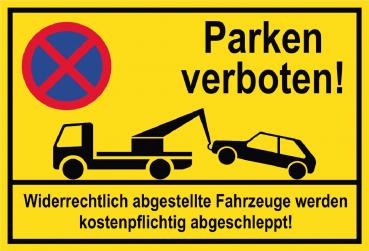 6442 Parken verboten Gelb Schild Schild