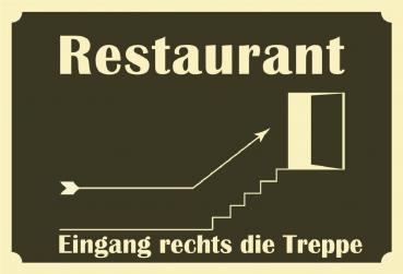 901 Restaurant Treppe rechts I Schild Schild