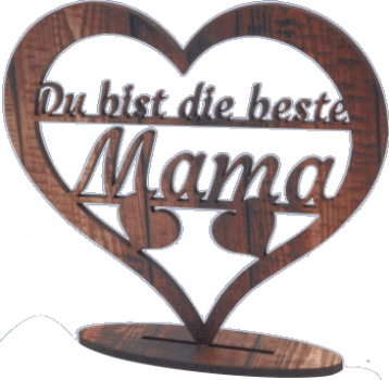Muttertags Geschenk "Beste Mama" aus Holz in Herzform - Kopie