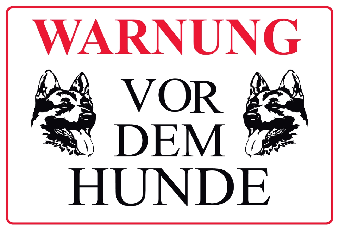 Warnung vor dem Hunde Warnschild Warnschilder Hinweisschilder bedruckt 