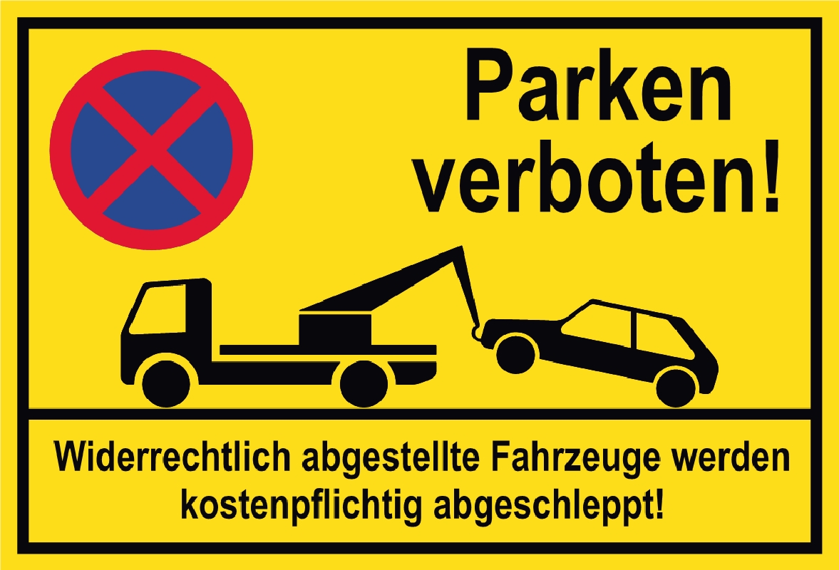 Nr 6446 eigener Text/Bild verschiedene Größen/Materialien SCHILDER HIMMEL anpassbares Parken verboten Gaar Nicht Schild A1 Alu-Verbund mit Schrauben 